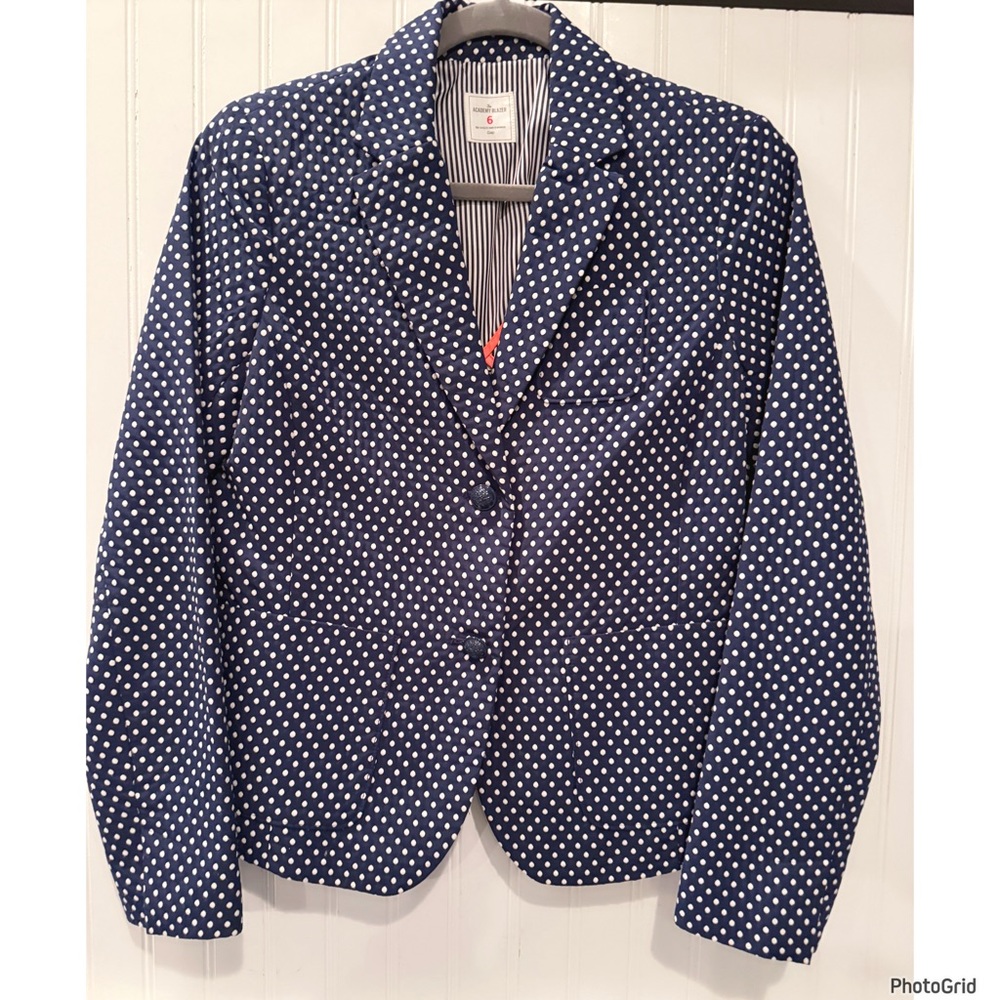NWOT Gap Academy Blazer Blue Polka Dot Size 6 - Picture 1 of 3